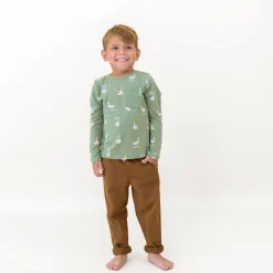 Kyte Baby Long Sleeve Toddler Crew Neck Tee in Silly Goose Sale