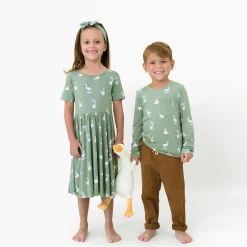 Kyte Baby Long Sleeve Toddler Crew Neck Tee in Silly Goose Sale