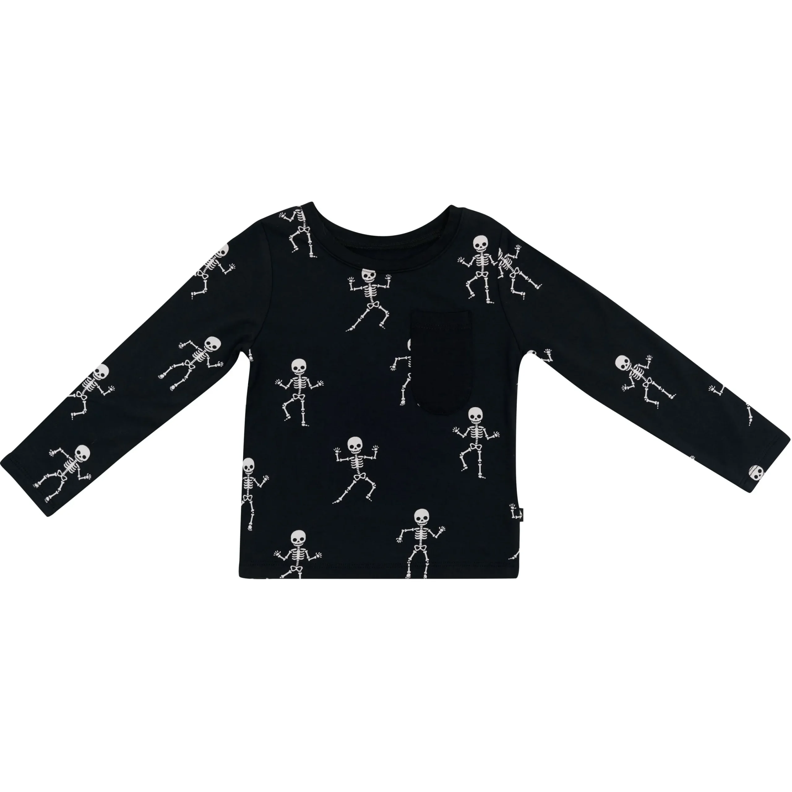 Kyte Baby Long Sleeve Toddler Crew Neck Tee in Skeleton Clearance