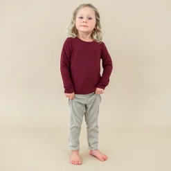 Kyte Baby Long Sleeve Toddler Crew Neck Tee in Burgundy Sale