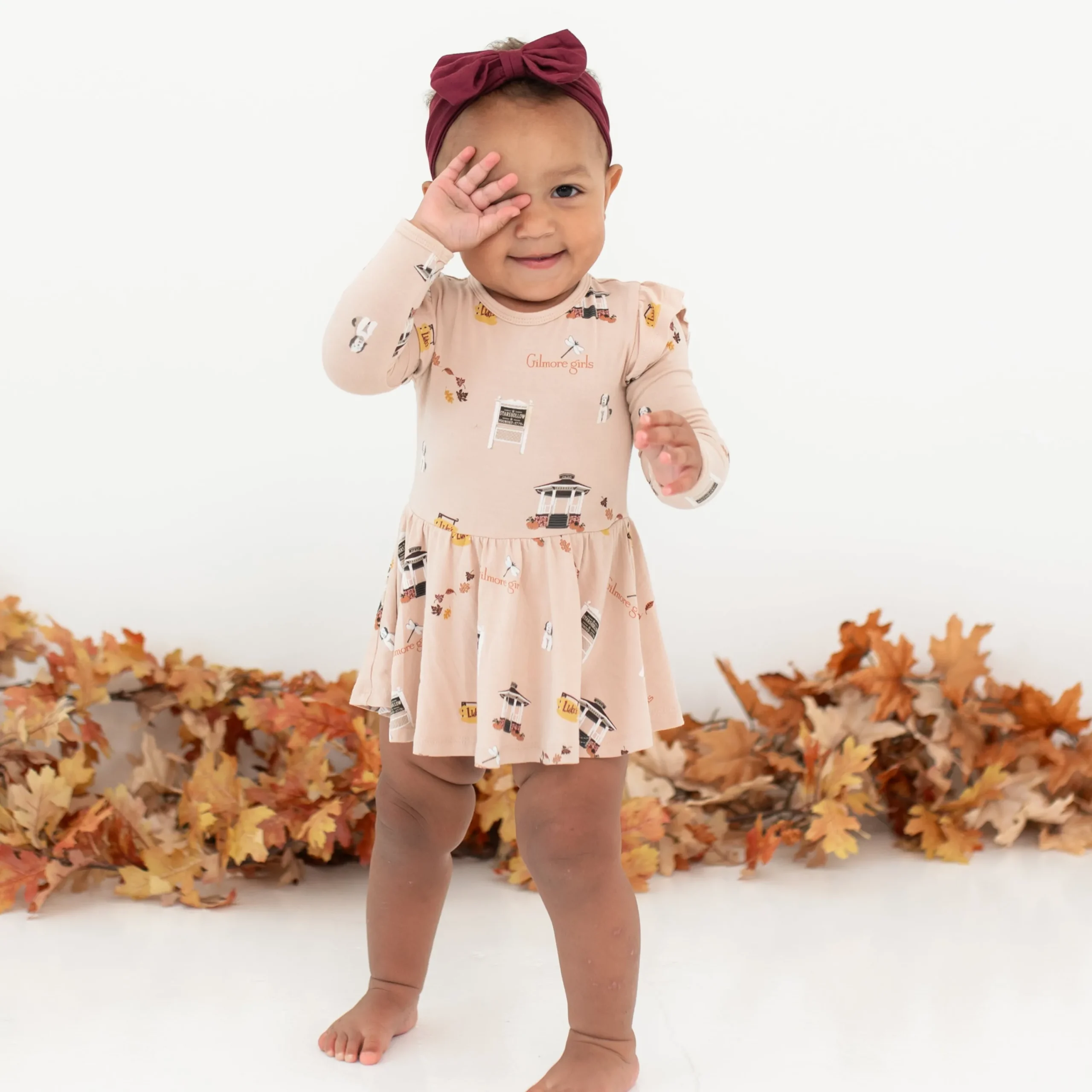 Kyte Baby Long Sleeve Twirl Bodysuit Dress in Gilmore Girls Outlet