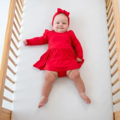 Kyte Baby Long Sleeve Twirl Bodysuit Dress in Cardinal Sale