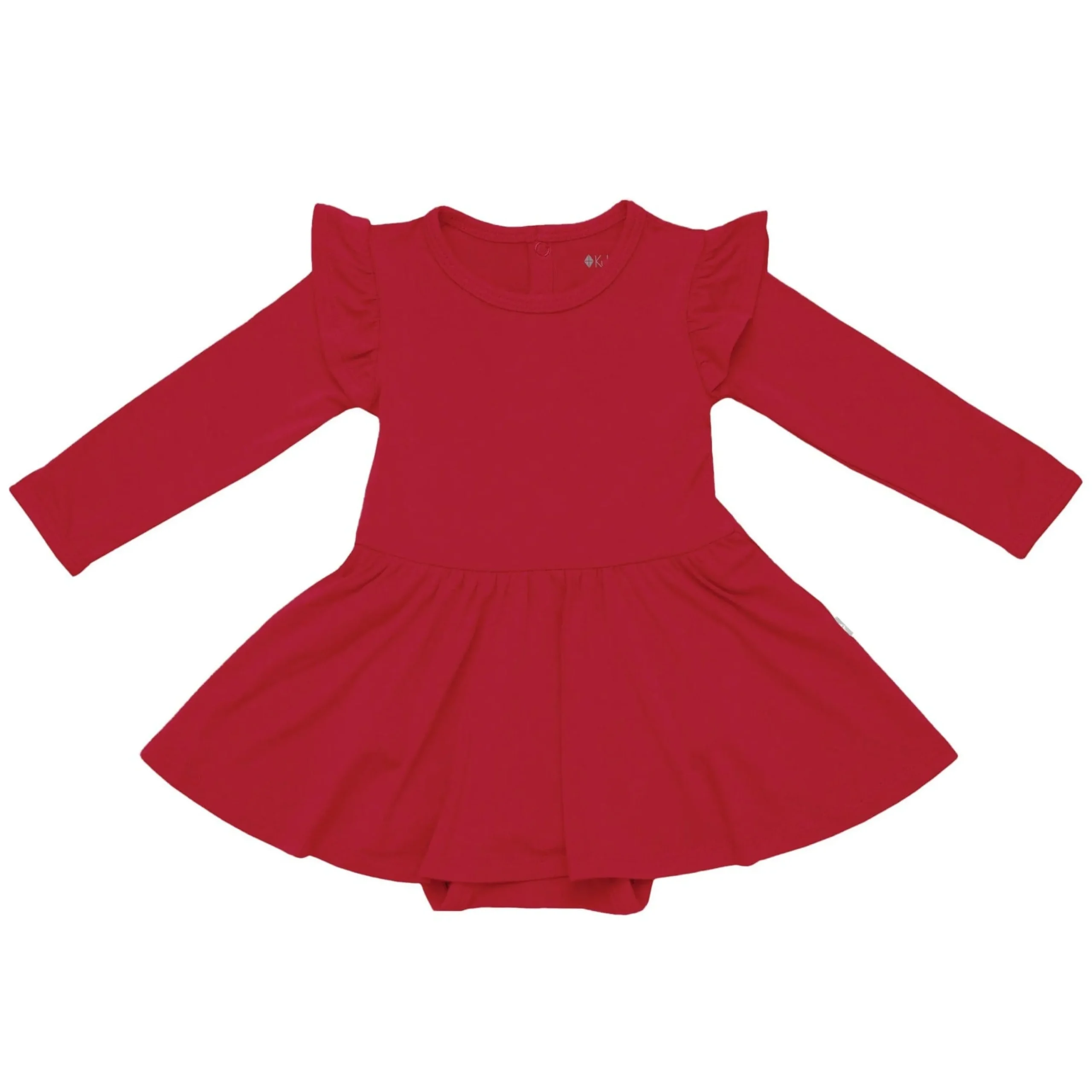 Kyte Baby Long Sleeve Twirl Bodysuit Dress in Cardinal Sale