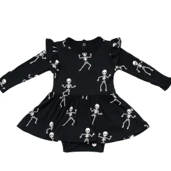 Kyte Baby Long Sleeve Twirl Bodysuit Dress in Skeleton New