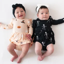 Kyte Baby Long Sleeve Twirl Bodysuit Dress in Skeleton New