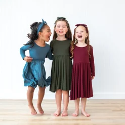 Kyte Baby Long Sleeve Twirl Dress in Burgundy
