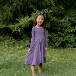 Kyte Baby Long Sleeve Twirl Dress in Currant Best