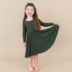 Kyte Baby Long Sleeve Twirl Dress in Fir Online