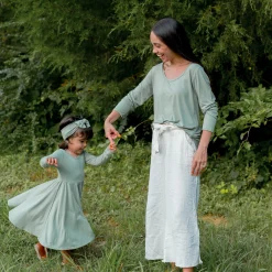 Kyte Baby Long Sleeve Twirl Dress in Thyme Discount