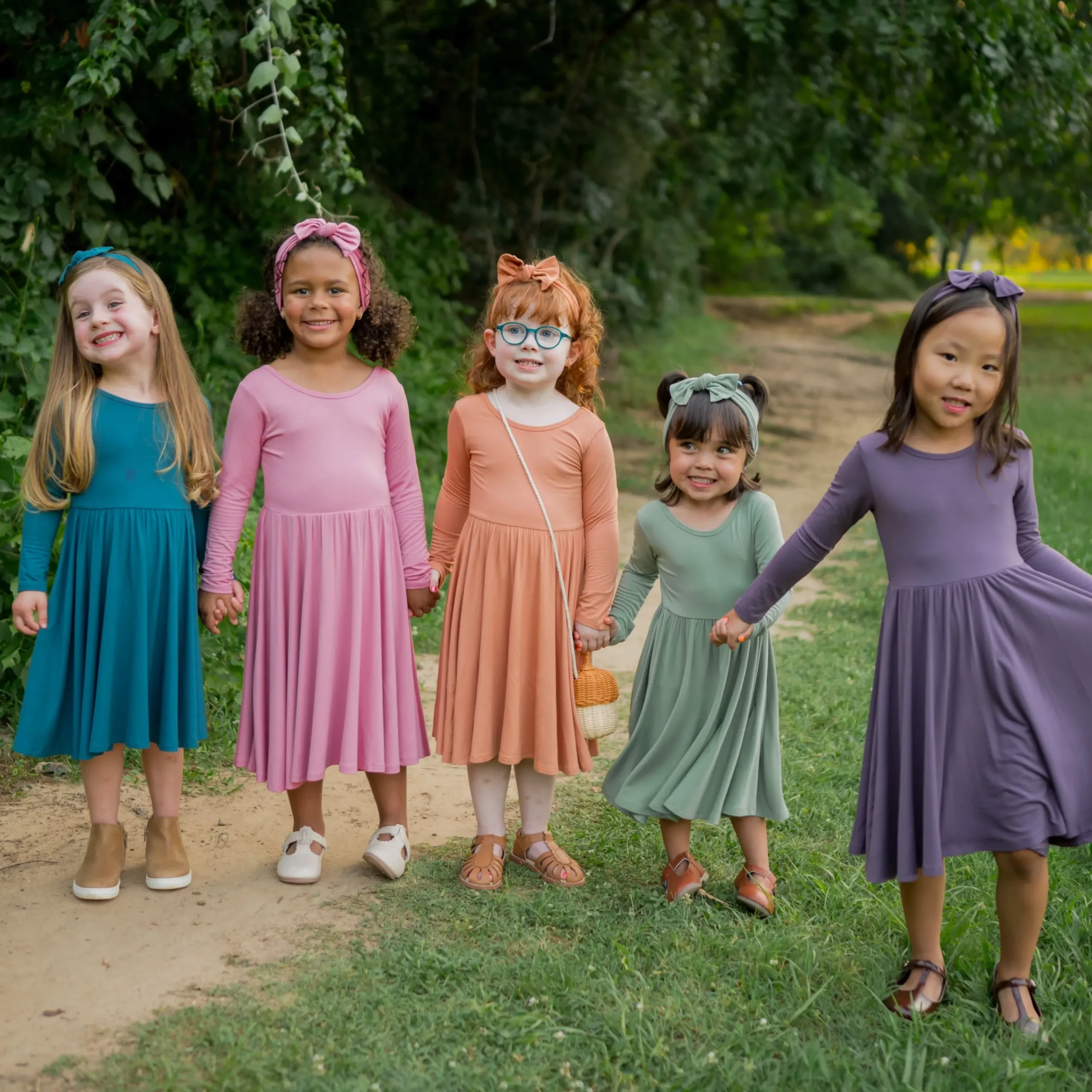 Kyte Baby Long Sleeve Twirl Dress in Thyme Discount