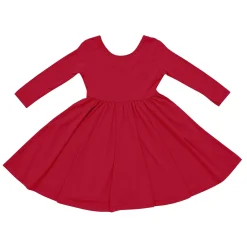 Kyte Baby Long Sleeve Twirl Dress in Cardinal Discount