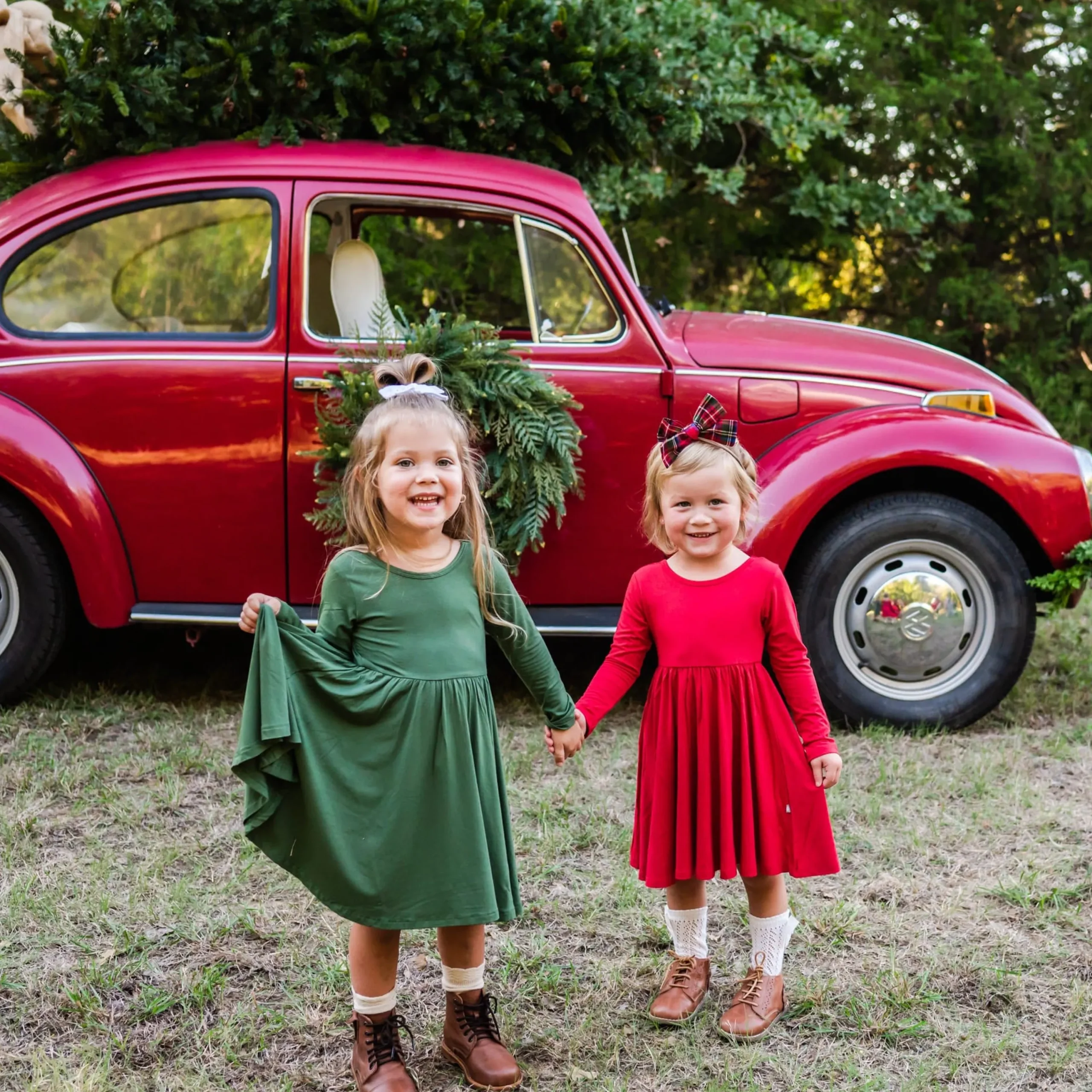 Kyte Baby Long Sleeve Twirl Dress in Cardinal Discount