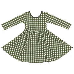 Kyte Baby Long Sleeve Twirl Dress in Gingham Fir New