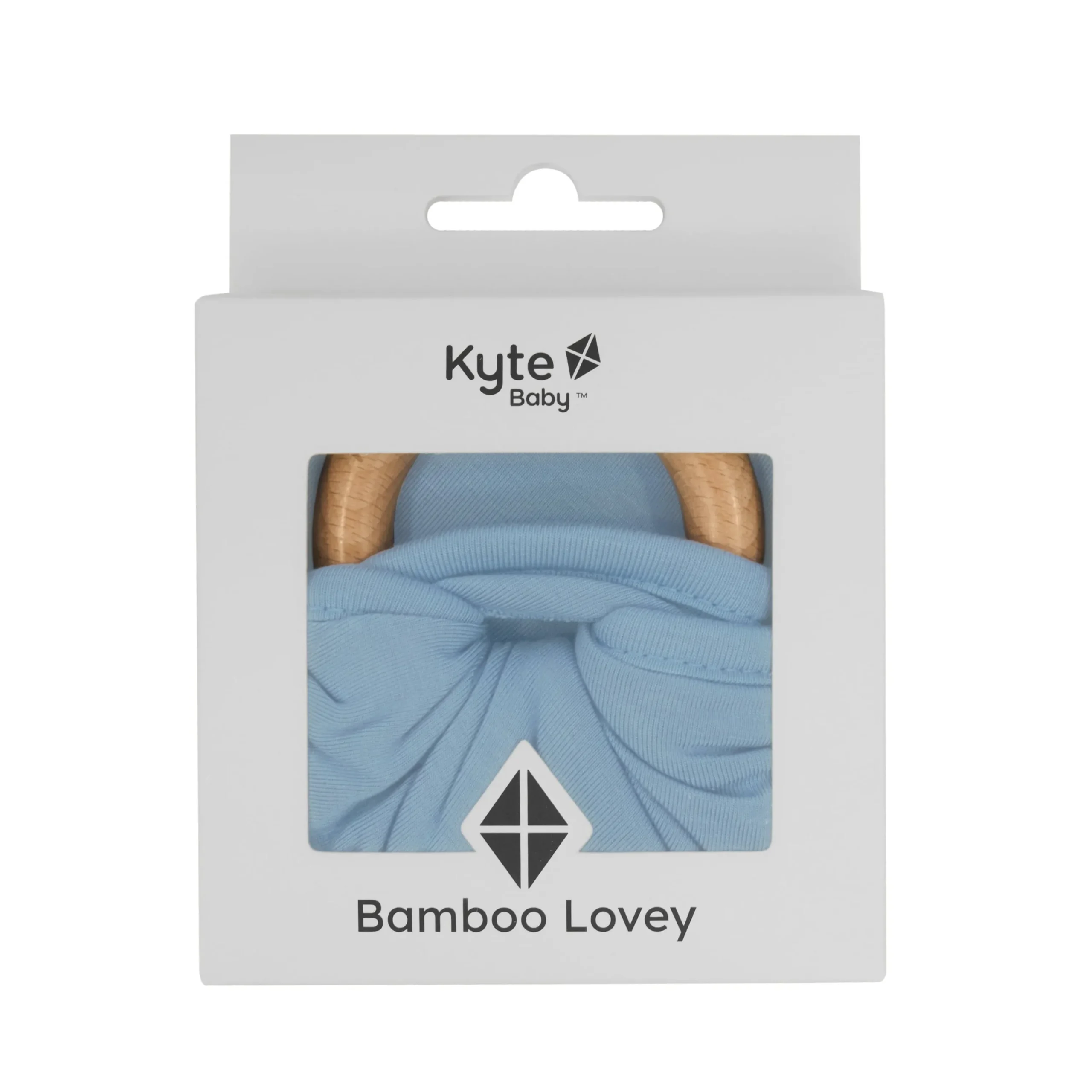 Kyte Baby Lovey in with Removable Wooden Teething Ring Slate Outlet