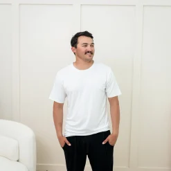 Kyte Baby Men's Crew Neck Tee in Snow Hot