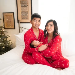 Kyte Baby Men's Long Sleeve Pajama Set in Candy Cane Outlet