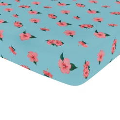 Kyte Baby Mini Crib Sheet in Hibiscus Hot