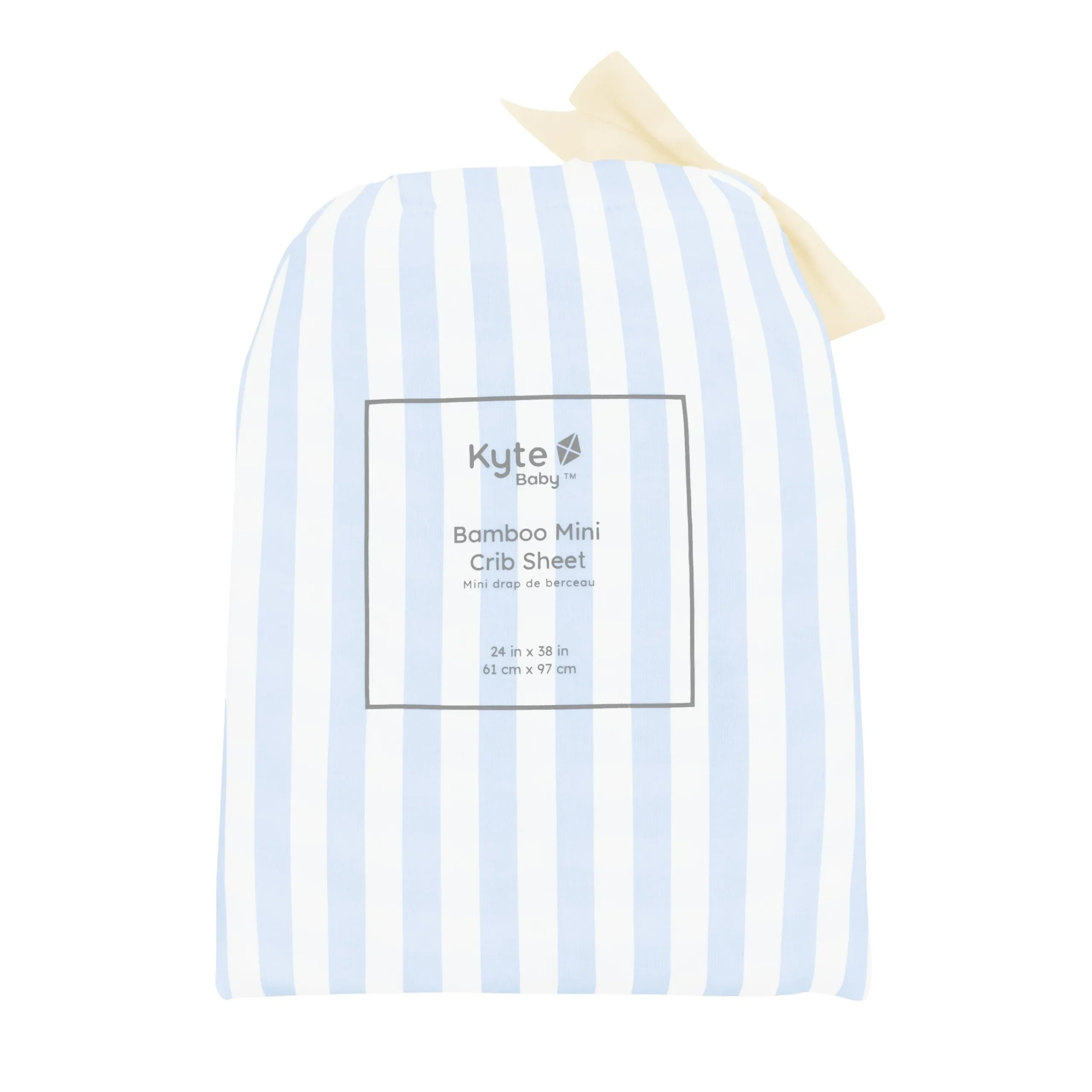 Kyte Baby Mini Crib Sheet in Small Mist Stripe New