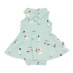 Kyte Baby Polo Bodysuit Dress in Golf Hot