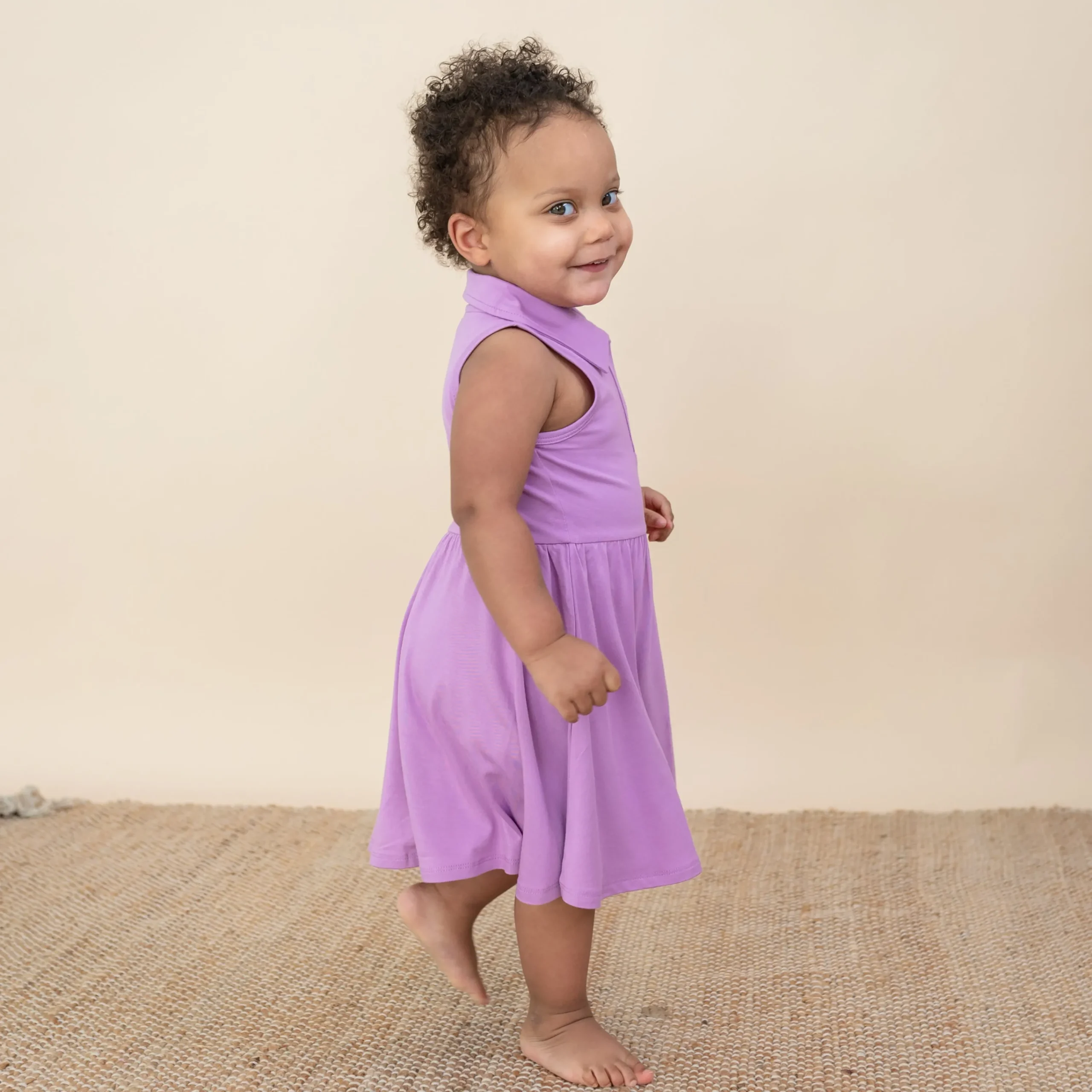 Kyte Baby Polo Bodysuit Dress in Poi Clearance