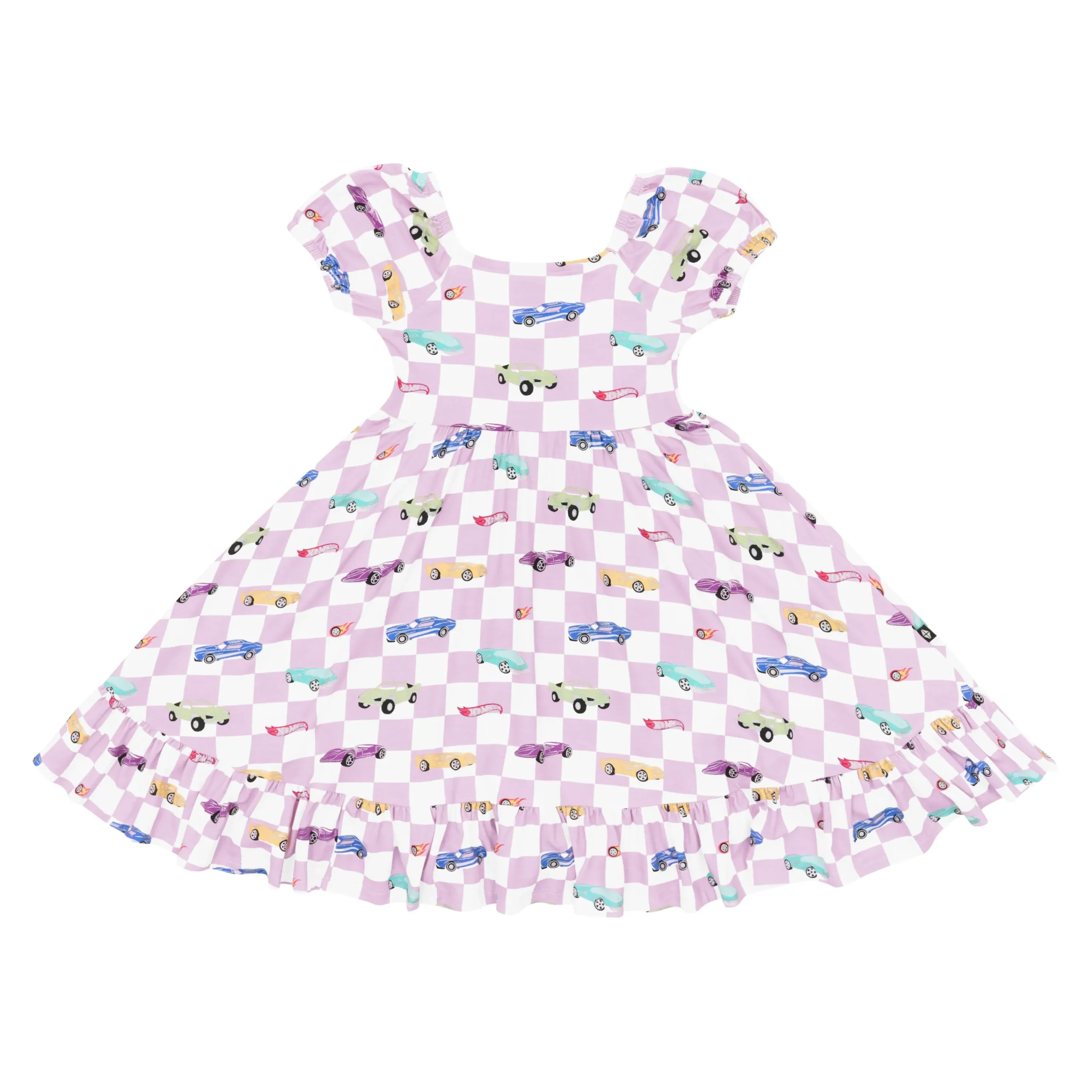 Kyte Baby Puff Sleeve Twirl Dress in Sparkles and Speed