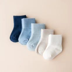 Kyte Baby Quarter Socks Combo 5-Pack in Cool Cool Set: Cloud/Oat/Fog/Slate/Navy Outlet