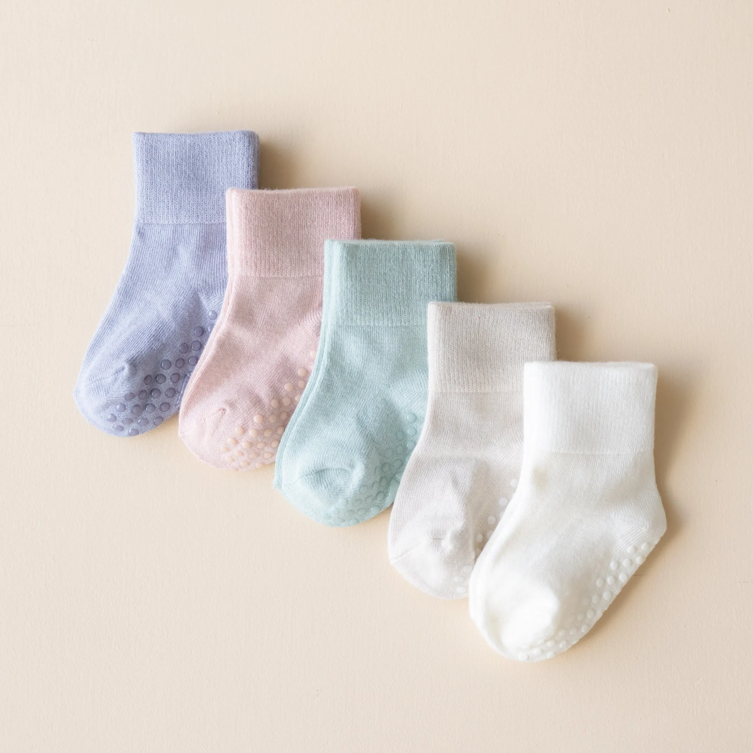 Kyte Baby Quarter Socks Combo 5-Pack in Pastel set Pastel Set: Cloud/Oat/Blush/Sage/Haze Outlet