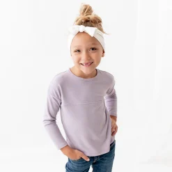Kyte Baby Ribbed Drop Shoulder Top in Taro Best