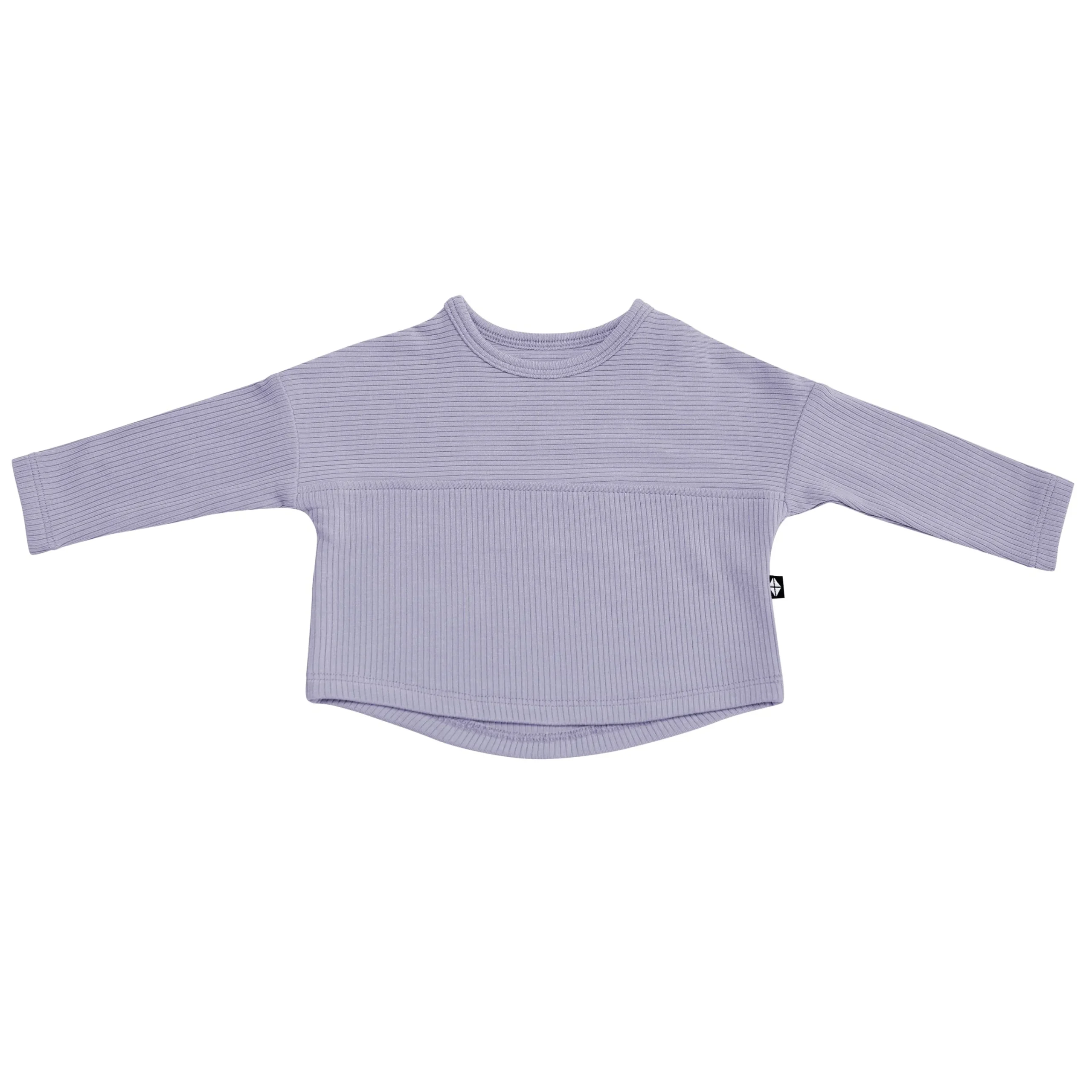 Kyte Baby Ribbed Drop Shoulder Top in Taro Best
