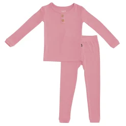 Kyte Baby Ribbed Henley Set in Apple Blossom Online