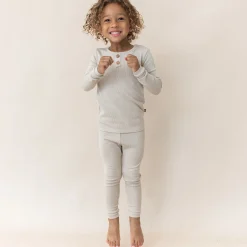 Kyte Baby Ribbed Henley Set in Bisque Best