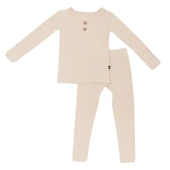 Kyte Baby Ribbed Henley Set in Bisque Best