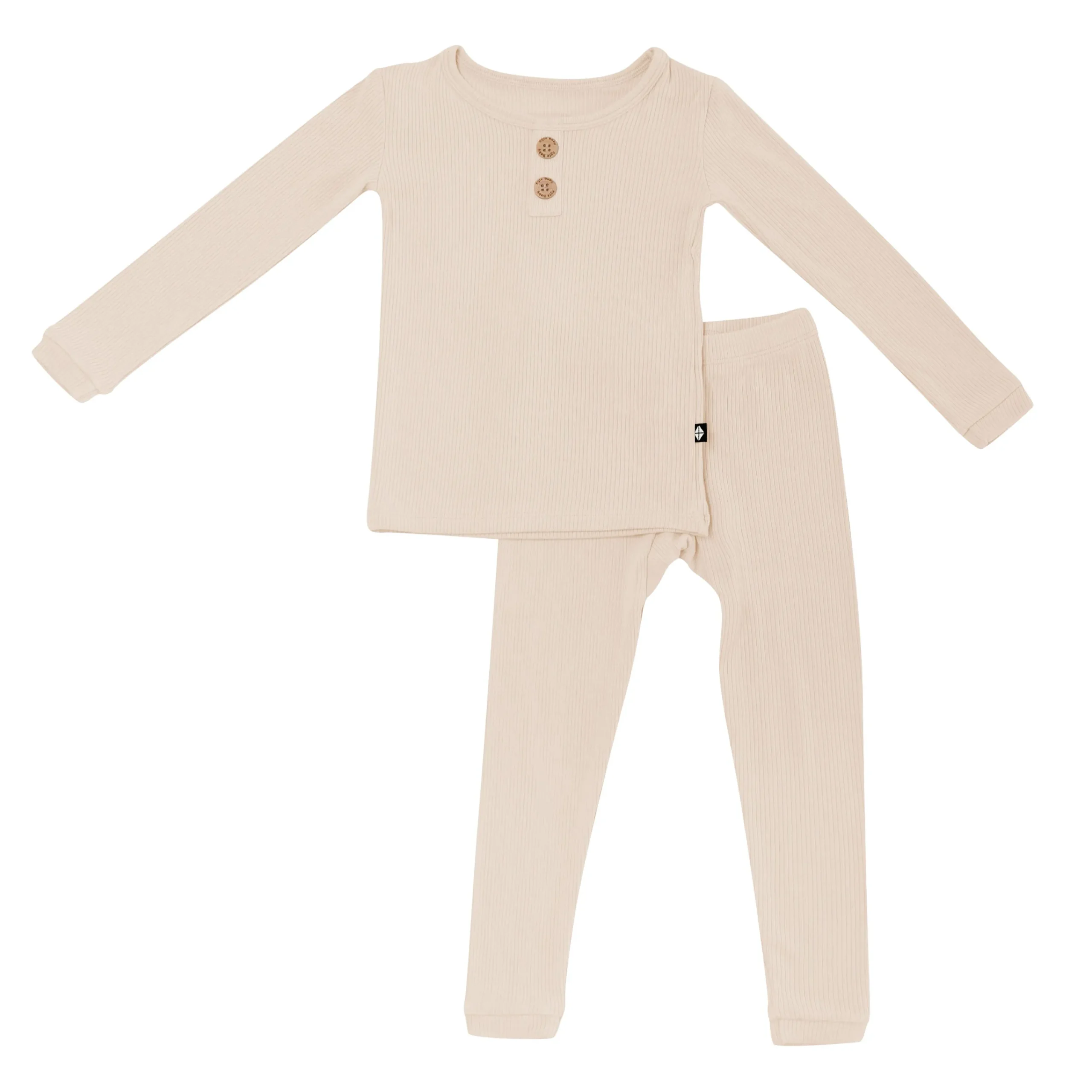 Kyte Baby Ribbed Henley Set in Bisque Best