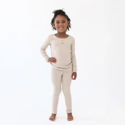 Kyte Baby Ribbed Henley Set in Bisque Best