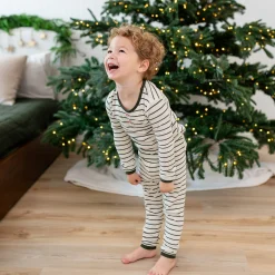Kyte Baby Ribbed Henley Set in Fir Stripe Sale