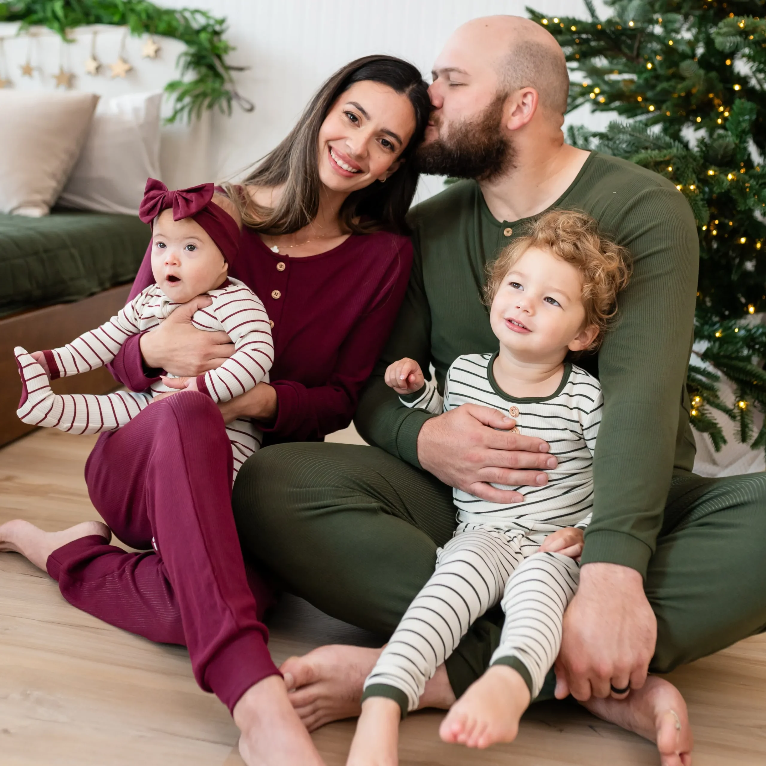 Kyte Baby Ribbed Henley Set in Fir Stripe Sale