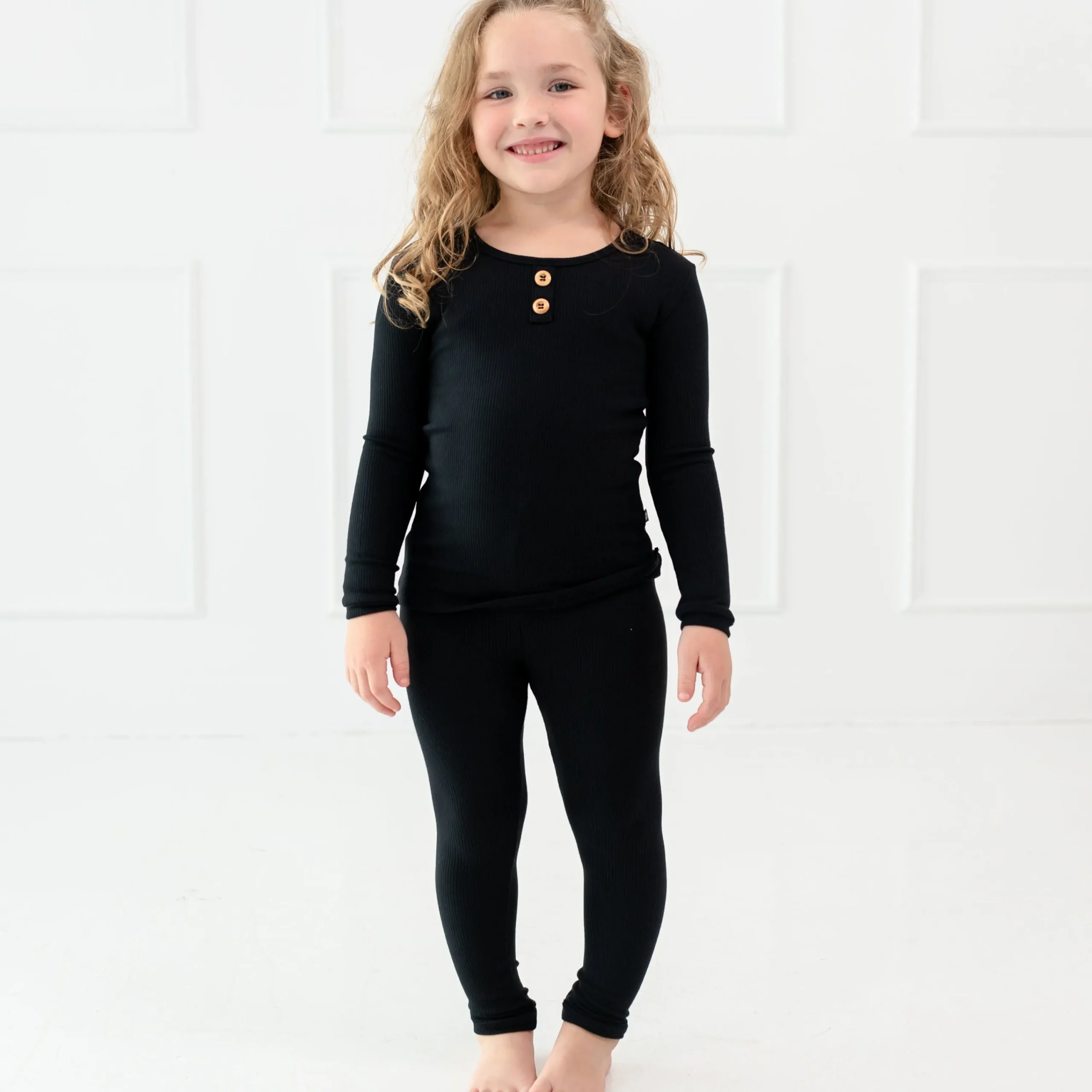 Kyte Baby Ribbed Henley Set in Midnight Outlet