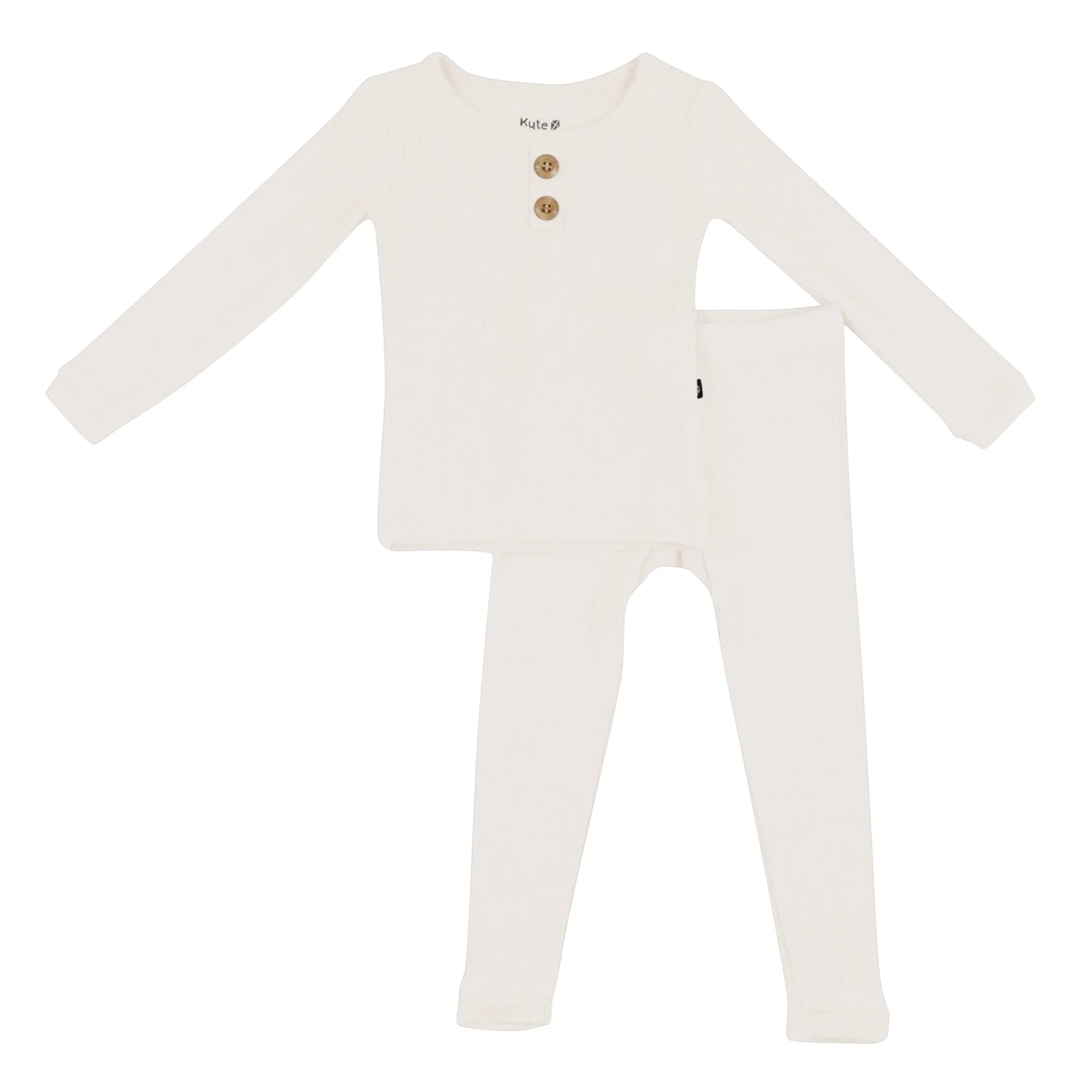 Kyte Baby Ribbed Henley Set in Oat Online