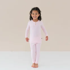 Kyte Baby Ribbed Henley Set in Sakura Outlet
