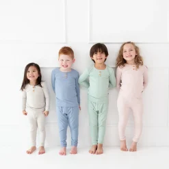 Kyte Baby Ribbed Henley Set in Slate Hot