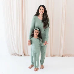 Kyte Baby Ribbed Henley Set in Thyme Best