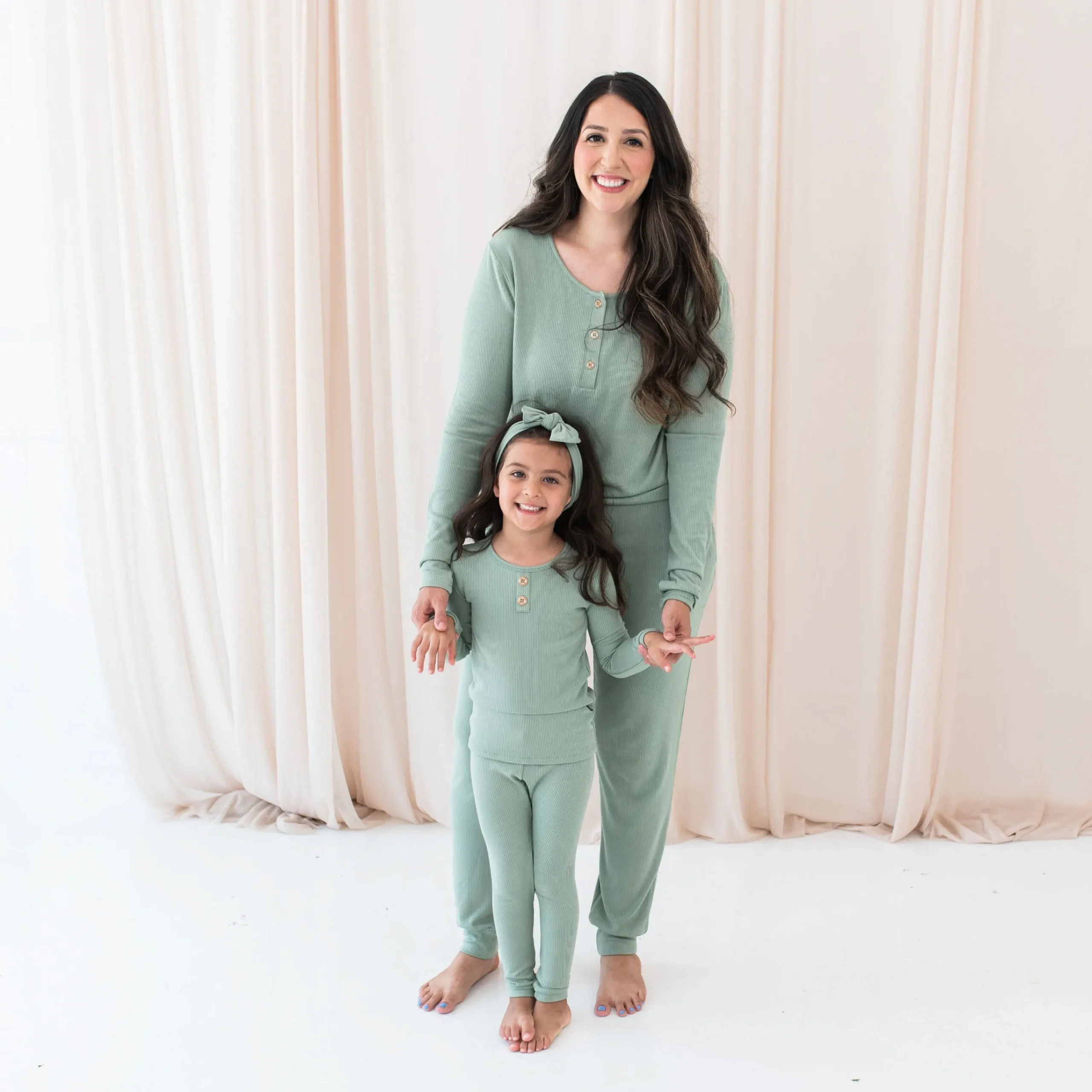 Kyte Baby Ribbed Henley Set in Thyme Best