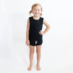 Kyte Baby Ribbed Henley Tank Set in Midnight Outlet