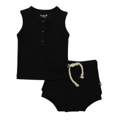 Kyte Baby Ribbed Henley Tank Set in Midnight Outlet