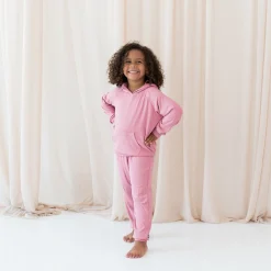 Kyte Baby Ribbed Hoodie in Apple Blossom Discount