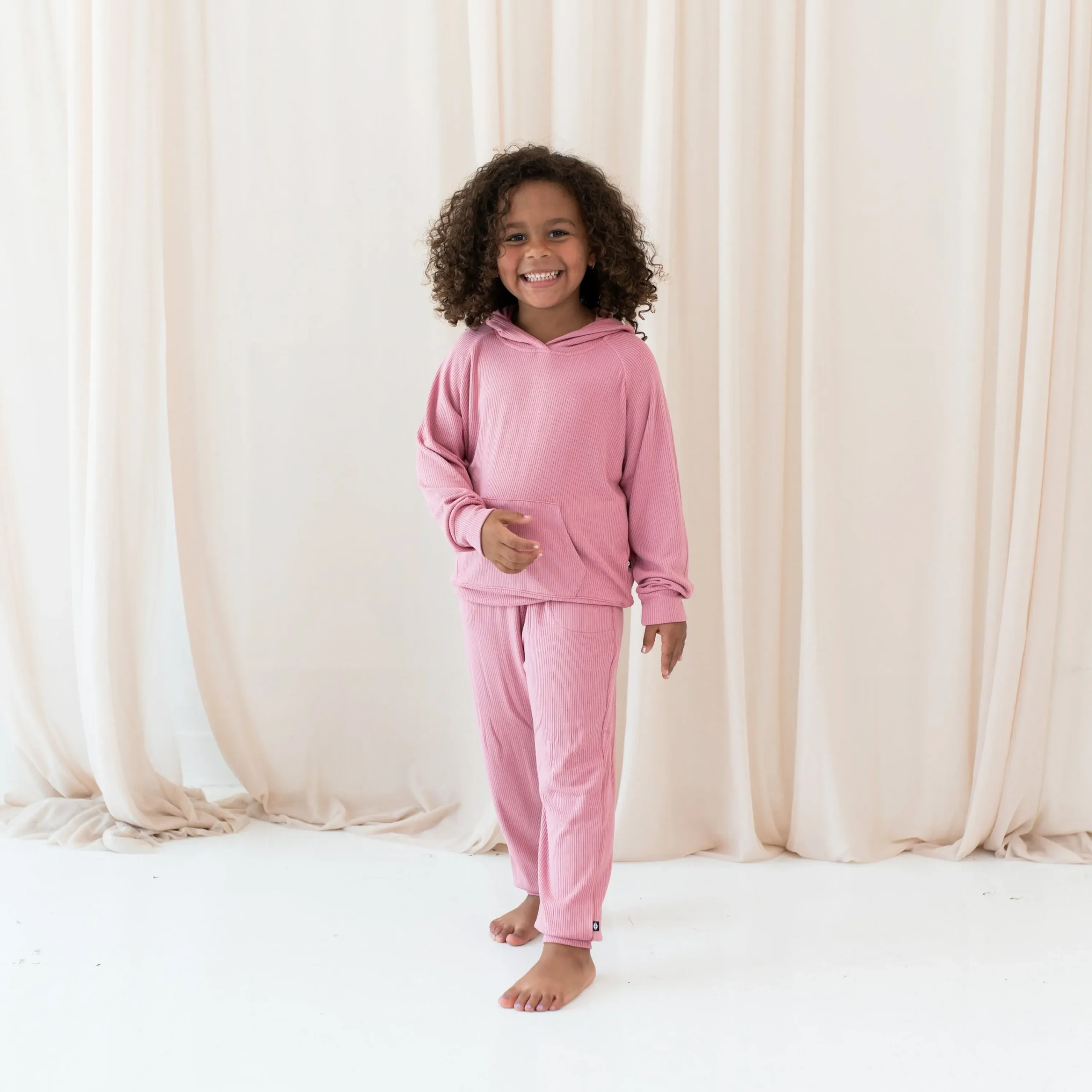 Kyte Baby Ribbed Hoodie in Apple Blossom Discount