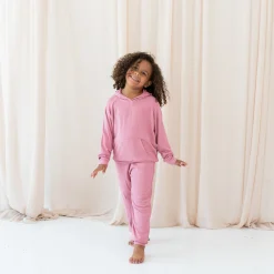 Kyte Baby Ribbed Hoodie in Apple Blossom Discount