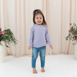 Kyte Baby Ribbed Hoodie in Taro Clearance
