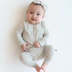 Kyte Baby Ribbed Infant Henley Set in Oat Online