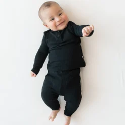 Kyte Baby Ribbed Infant Henley Set in Midnight Sale